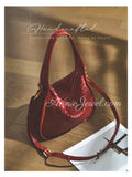 brown Soft Woven Leather Underarm Bag Vintage Style Woven Leather Handbag Womens - Annie Jewel