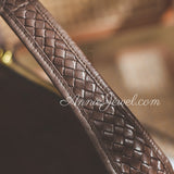 inner of Soft Woven Leather Underarm Bag Vintage Style Woven Leather Handbag Womens - Annie Jewel