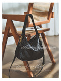 brown Soft Woven Leather Underarm Bag Vintage Style Woven Leather Handbag Womens - Annie Jewel