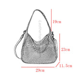Soft Woven Leather Underarm Bag Vintage Style Woven Leather Handbag Womens - Annie Jewel