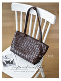 brown woven leather tote bag woven leather tote bag handwoven brown leather shoulder bag