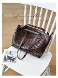 brown handwoven leather tote bag
handwoven leather tote
handcrafted braided leather tote bag