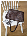brown handwoven leather tote bag
handwoven leather tote
handcrafted braided leather tote bag