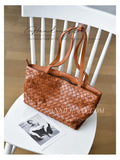genuine leather woven tote bag
brown woven leather tote bag
tan woven leather tote bag