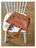 genuine leather woven tote bag
brown woven leather tote bag
tan woven leather tote bag