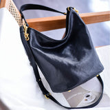 Women's black hobo shoulder bag Black Leather Hobo Shoulder Bag 