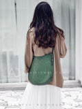 Women's Hobo Leather Crossbody Bag Green Leather Hobo Bag