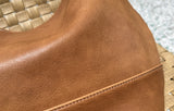 details of tan Leather Hobo Zipper Crossbody Leather Hobo Medium Hobo Purse Womens