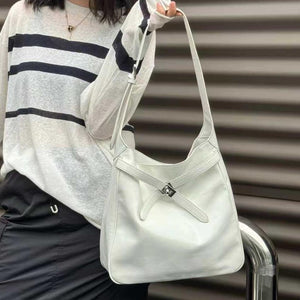 White Leather Hobo Bag White Hobo Shoulder Bag Hobo Leather Tote Bag Womens