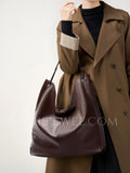 brown  Leather Tote Bags For Women Hobo Leather Tote bag Slouchy Hobo Shoulder Bag 