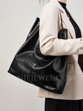 black  Leather Tote Bags For Women Hobo Leather Tote bag Slouchy Hobo Shoulder Bag 