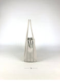 Minimalist Italian Leather Tote Black Vertical Panel Leather Tote Bag Womens