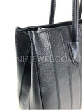 black Premium Italian Leather Handbag Tote Italian Leather Tote Bag Women For Work