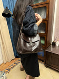 Womens brown Leather Satchel Bag Black Crossbody Satchel Bag Purse 