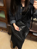 Womens Black Leather Satchel Bag Black Crossbody Satchel Bag Purse 