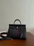 Women's Best Satchel Bags black leather tote with zipper