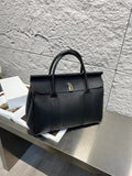 Womens Large Black Leather Handbag Genuine Leather Tote Handbags