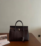 Womens Large Black Leather Handbag Genuine Leather Tote Handbags