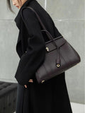 Womens Large Black Leather Handbag Genuine Leather Tote Handbags