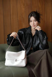 white Leather Satchel Crossbody Bag white Leather Satchel Bag Purse Womens 