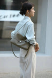 gray Leather Satchel Crossbody Bag gray Leather Satchel Bag Purse Womens 