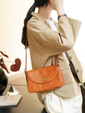 Genuine Leather Crossbody Satchel Ladies Satchel Brown Leather Satchel 