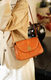 Genuine Leather Crossbody Satchel Ladies Satchel Brown Leather Satchel 