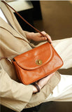 Genuine Leather Crossbody Satchel Ladies Satchel Brown Leather Satchel 