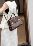 brown Satchel Handbag Genuine Leather Satchel Bag Crossbody Satchel Bag Womens 