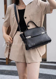 Black Satchel Handbag Genuine Leather Satchel Bag Crossbody Satchel Bag Womens 