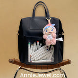 Large Nylon Laptop Backpack With Leather Trim Clear Display Window Front Pocket Bag - Annie Jewel