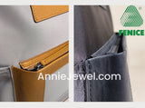details of Large Nylon Laptop Backpack With Leather Trim Clear Display Window Front Pocket Bag - Annie Jewel