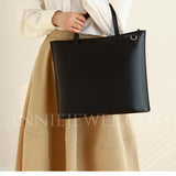 black Leather Computer Totes Leather Tote Bag With Shoulder Strap Beige Leather Tote Bag Womens 