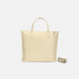 white  Leather Computer Totes Leather Tote Bag With Shoulder Strap Beige Leather Tote Bag Womens 