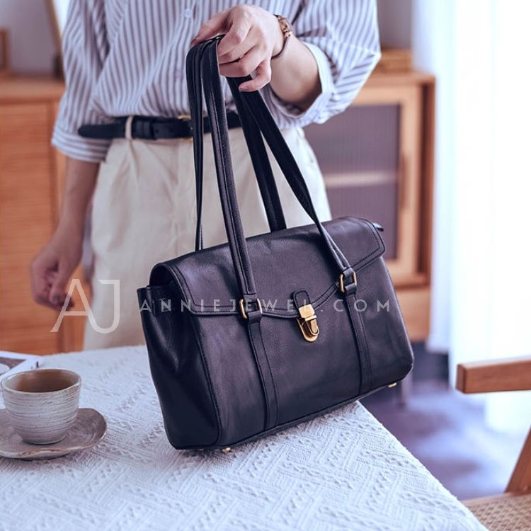 Genuine Leather Large Satchel Purse Black Satchel Bag Purse Annie Jewel