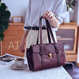 Genuine Leather big satchel Burgundy Satchel Bag Purse 