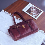 Genuine Leather big satchel Burgundy Satchel Bag Purse 