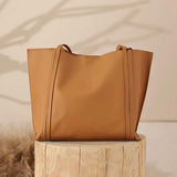 real leather tote