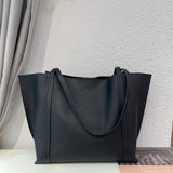 black tote bag genuine leather