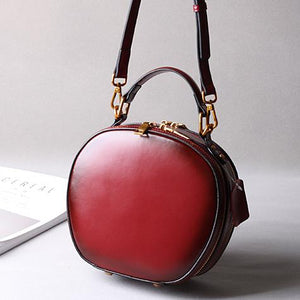 Leather Bag Round Leather Circle Bag Round Leather Crossbody Bag Womens 