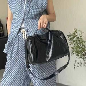 Black Patent Leather Boston Bag Leather Bags Boston Womens 