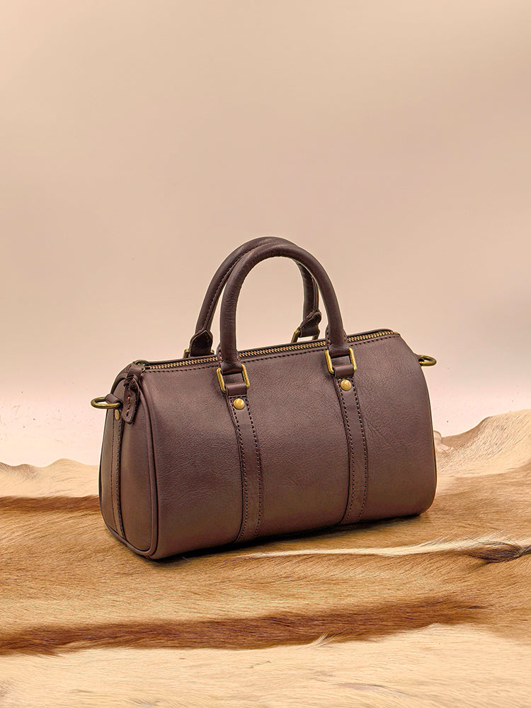 7080s LL.BEAN Boston bagレザーハンドル ギザタグワッペン Women's Boston Bag Small Leather Boston Bag Leather Bags Boston