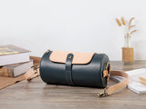 Handmade Full Grain Leather Barrel Crossobody Bag Leather Barrel Bag 