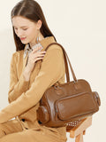 Women's Shoulder Bags Leather Boston Bag Purse Leather Shoulder Bag With Zipper 