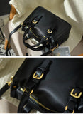 Black Leather Boston Bag Leather Bags Boston Womens