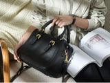 Black Leather Boston Bag Leather Bags Boston Womens