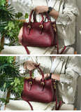 burgundy Leather Boston Bag Leather Bags Boston Womens