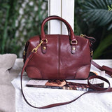 brown Leather Boston Bag Leather Bags Boston Womens 