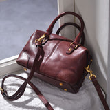 brown Leather Boston Bag Leather Bags Boston Womens 