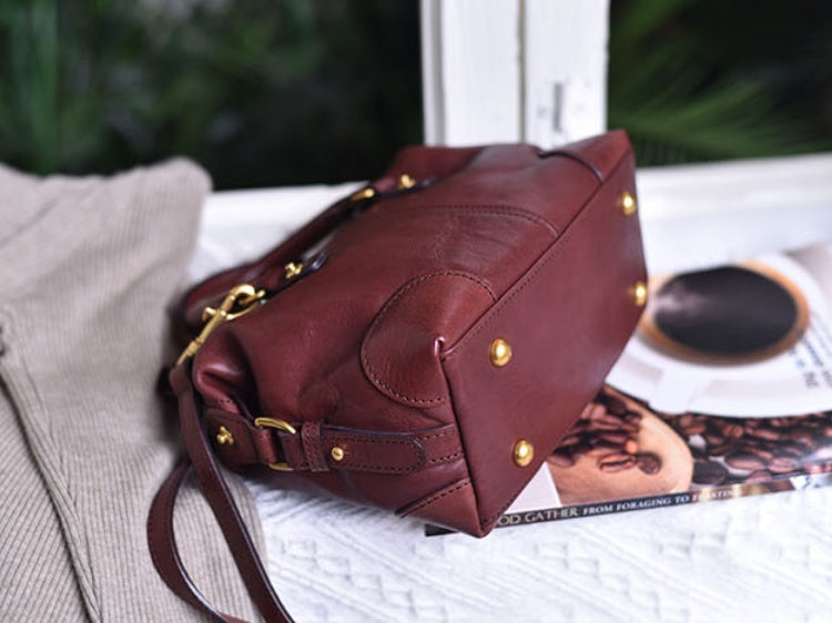 Genuine Leather Boston Bag Leather Bags Boston Womens